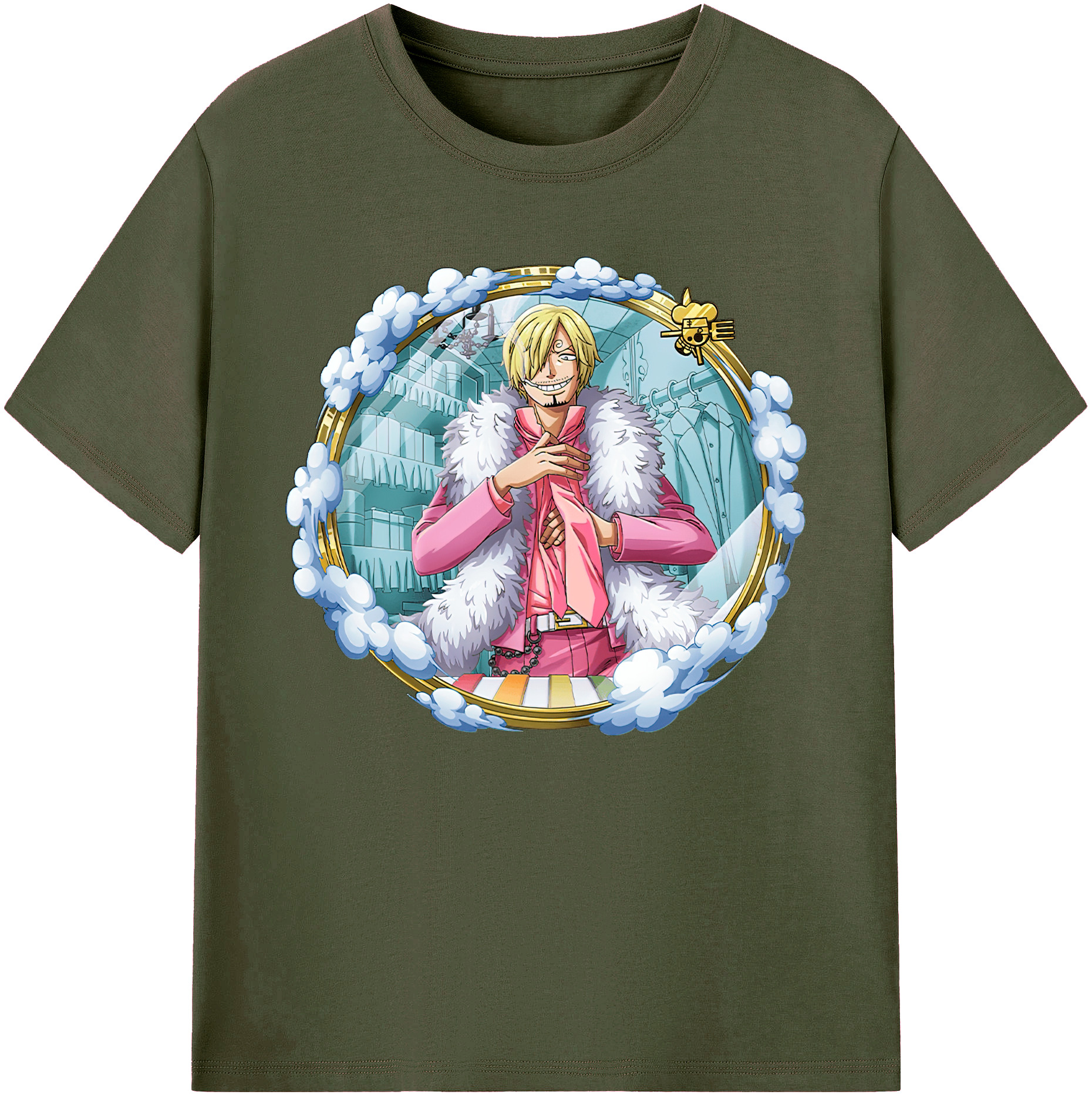 （画像用） ワンピース サンジ ONE PIECE Sanji 綿100％ メンズ半袖Tシャツ｜肌触りやわらか＆通気性